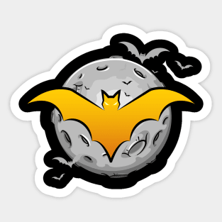 bat in the moon Sticker